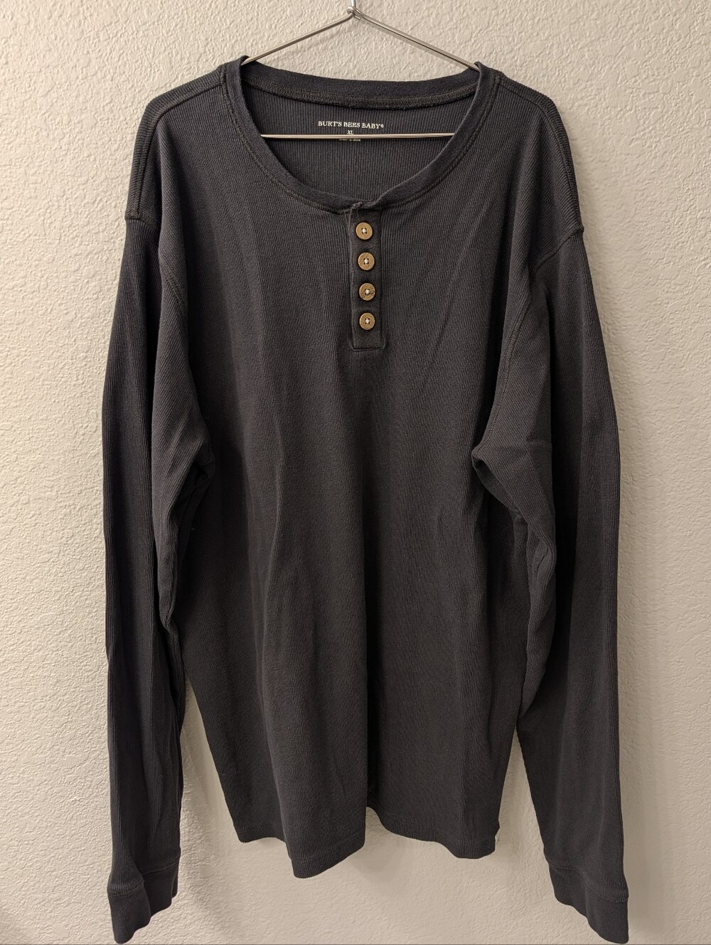 Burts Bees Baby Mens Long Sleeve Organic Cotton Long Sleeve Waffle Texture Shirt